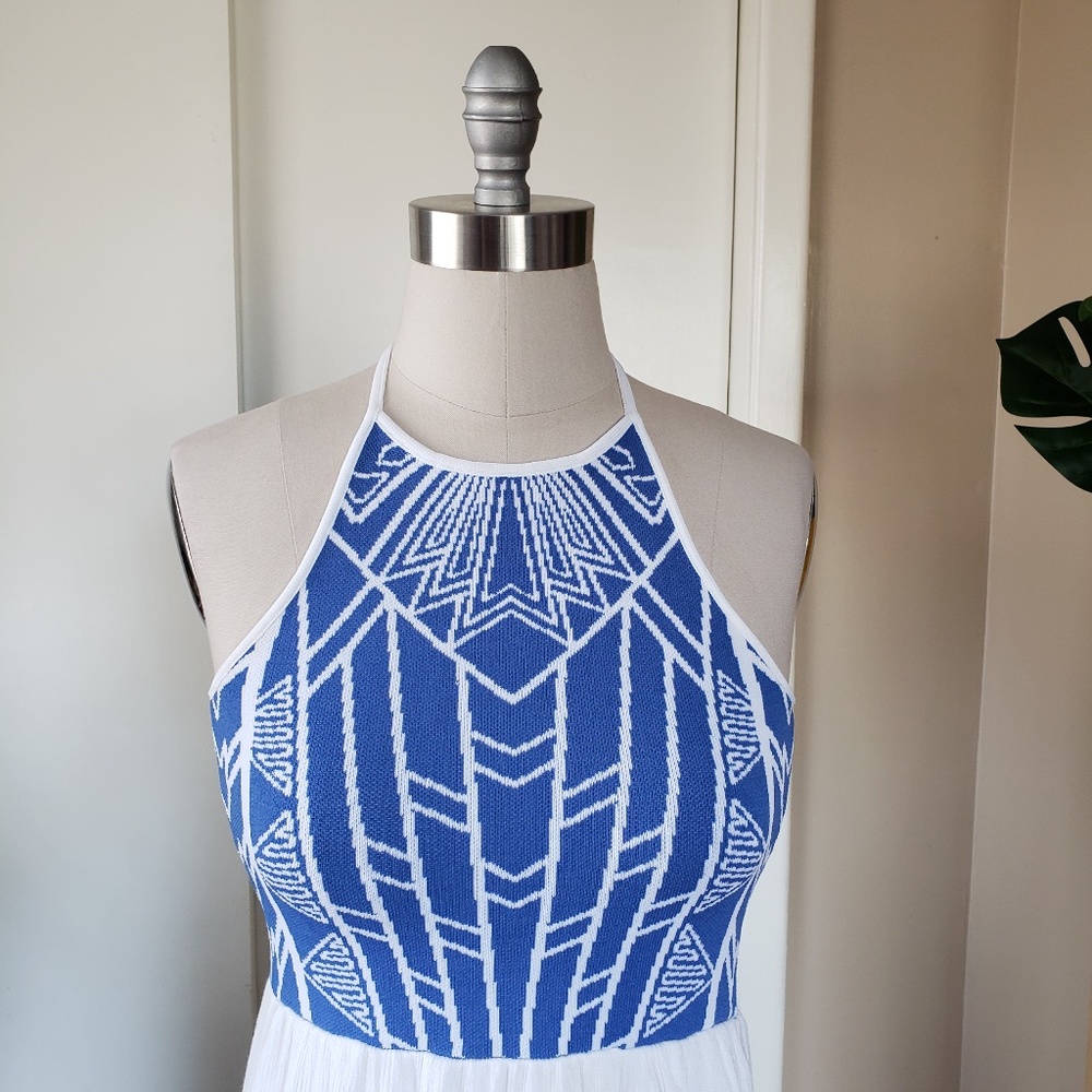 Grecian Arctic Blue Halter Dress Size Small NEW! - Picture 6 of 12